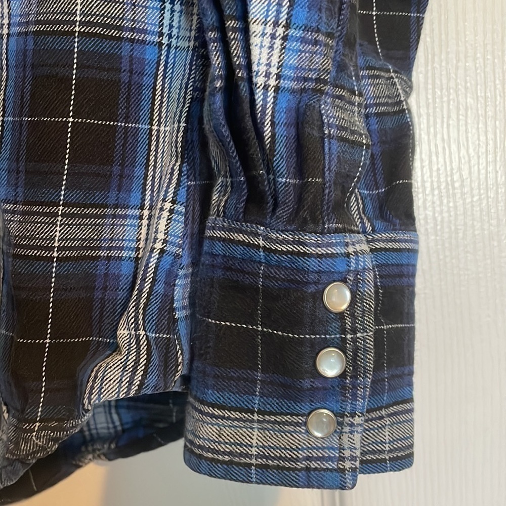 Wrangler vintage Wrancher pearl snap flannel shirt size medium - Picture 4 of 9